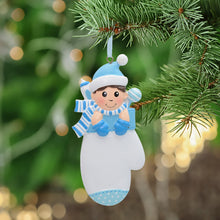Load image into Gallery viewer, Personalized Baby's First Christmas Ornament Gift Baby Boy Mitten