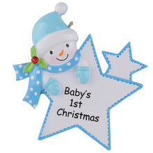 Load image into Gallery viewer, Maxora Personalized Baby Ornament Baby‘s 1st Christmas Star Boy