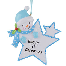 Load image into Gallery viewer, Maxora Personalized Baby Ornament Baby‘s 1st Christmas Star Boy