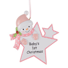 Load image into Gallery viewer, Maxora Personalized Ornament Baby‘s Girl First Christmas Gift Girl Star