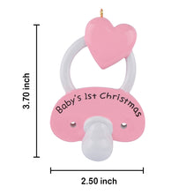 Load image into Gallery viewer, Christmas Personalized Ornament Baby Gift Infant pacifier Girl
