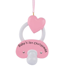Load image into Gallery viewer, Christmas Personalized Ornament Baby Gift Infant pacifier Girl