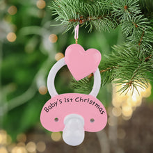 Load image into Gallery viewer, Christmas Personalized Ornament Baby Gift Infant pacifier Girl