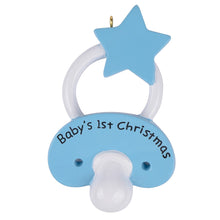 Load image into Gallery viewer, Personalized Holiday Ornament Infant pacifier Boy