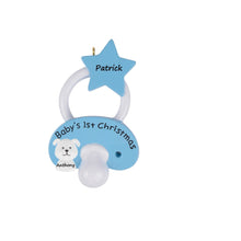 Load image into Gallery viewer, Personalized Holiday Ornament Infant pacifier Boy