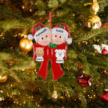 Load image into Gallery viewer, Customize Holiday Gift Christmas Ornament Bow Family 2