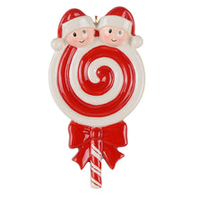 Load image into Gallery viewer, Holiday Gift Personalized Christmas Ornament Lollipop Family 2