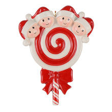 Load image into Gallery viewer, Personalized Gift Christmas Ornament Lollipop Family 4