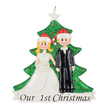 Load image into Gallery viewer, Personalized Christmas Ornament Wedding Couple Blonde Hair