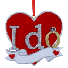 Load image into Gallery viewer, Personalized Christmas Engagement Gift Ornament I DO