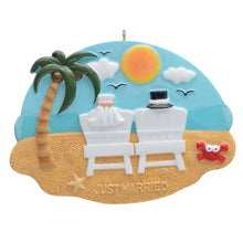 Load image into Gallery viewer, Personalized Christmas Wedding Ornament Just Married Couple