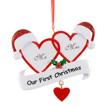 Load image into Gallery viewer, Personalized Couple Ornament Mr & Mrs 1st Christma