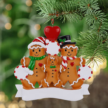 Load image into Gallery viewer, Personalized Gift for Family 3 Christmas Ornament Gingerbread Family 3