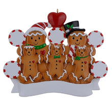 Load image into Gallery viewer, Customize Hanging Christmas Ornament Gingerbread Family 5