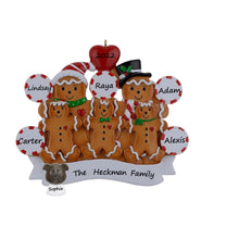 Load image into Gallery viewer, Customize Hanging Christmas Ornament Gingerbread Family 5
