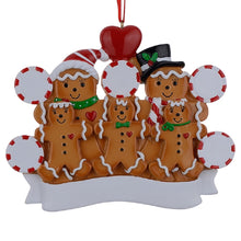 Load image into Gallery viewer, Customize Hanging Christmas Ornament Gingerbread Family 5