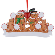 Load image into Gallery viewer, Personalized Hanaging Christmas Ornament Gingerbread Family 6