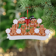 Load image into Gallery viewer, Personalized Hanaging Christmas Ornament Gingerbread Family 6