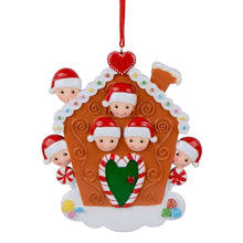 Load image into Gallery viewer, Personalized Ornament Christmas Tree Decoration Gingerbread House Family 6