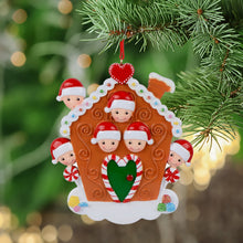 Load image into Gallery viewer, Personalized Ornament Christmas Tree Decoration Gingerbread House Family 6