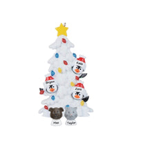 Load image into Gallery viewer, Personalized Christmas Gift for Family Christmas Ornament Penguin Family 3 White