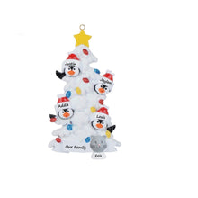 Load image into Gallery viewer, Customize Christmas Gift Family Ornament Penguin Family 4 White