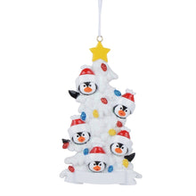 Load image into Gallery viewer, Customize Gift Christmas Ornament Penguin Family 5 White