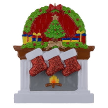 Load image into Gallery viewer, Personalized Christmas Ornament Gift for Family 3 Fireplace stockings
