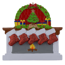 Load image into Gallery viewer, Personalized Christmas Ornament Fireplace stockings Family 5