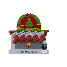 Load image into Gallery viewer, Personalized Christmas Ornament Fireplace stockings Family 5