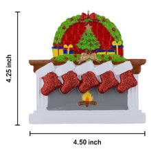 Load image into Gallery viewer, Personalized Christmas Ornament Fireplace stockings Family 5
