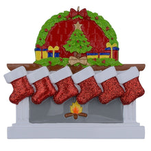 Load image into Gallery viewer, Personalized Christmas Ornament Fireplace stockings Family 6