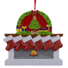 Load image into Gallery viewer, Personalized Christmas Ornament Fireplace stockings Family 6