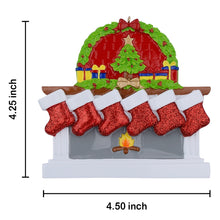 Load image into Gallery viewer, Personalized Christmas Ornament Fireplace stockings Family 6