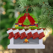 Load image into Gallery viewer, Personalized Christmas Ornament Fireplace stockings Family 6