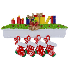 Load image into Gallery viewer, Personalized Christmas Ornament Mantel stockings Family 4