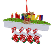 Load image into Gallery viewer, Personalized Christmas Ornament Mantel stockings Family 4