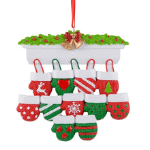 Load image into Gallery viewer, Personalized Christmas Ornament Mantel Gloves Family 11
