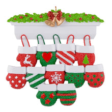 Load image into Gallery viewer, Personalized Christmas Ornament Mantel Gloves Family 11