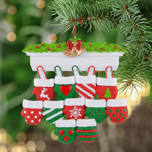 Load image into Gallery viewer, Personalized Christmas Ornament Mantel Gloves Family 11
