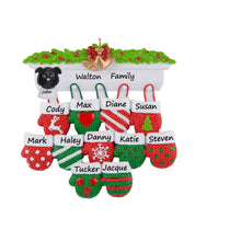Load image into Gallery viewer, Personalized Christmas Ornament Mantel Gloves Family 11