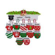 Load image into Gallery viewer, Personalized Christmas Ornament Mantel Gloves Family 12