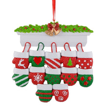 Load image into Gallery viewer, Personalized Christmas Ornament Mantel Gloves Family 12
