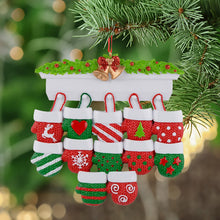 Load image into Gallery viewer, Personalized Christmas Ornament Mantel Gloves Family 12
