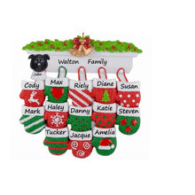 Load image into Gallery viewer, Personalized Christmas Ornament Mantel Gloves Family 13