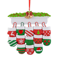 Load image into Gallery viewer, Personalized Christmas Ornament Mantel Gloves Family 13