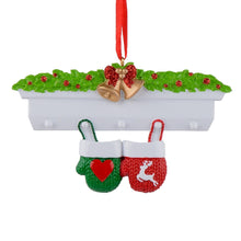 Load image into Gallery viewer, Personalized Christmas Ornament Mantel Gloves Family 2