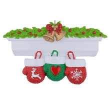 Load image into Gallery viewer, Personalized Christmas Ornament Mantel Gloves Family 3