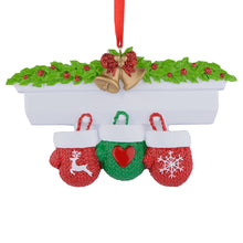Load image into Gallery viewer, Personalized Christmas Ornament Mantel Gloves Family 3