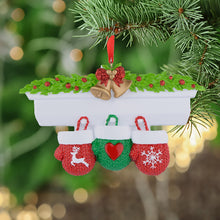Load image into Gallery viewer, Personalized Christmas Ornament Mantel Gloves Family 3